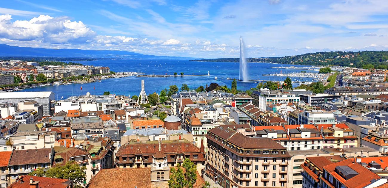 Vue Genève jet d'eau